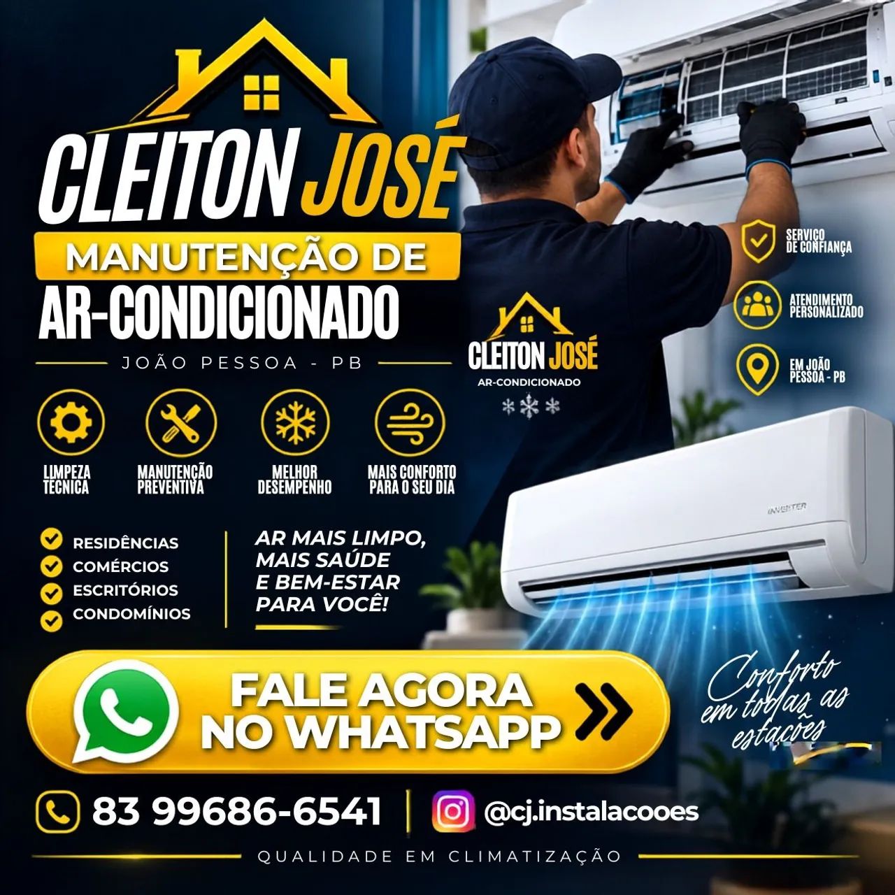 Instalação e manutenção de ar condicionado 