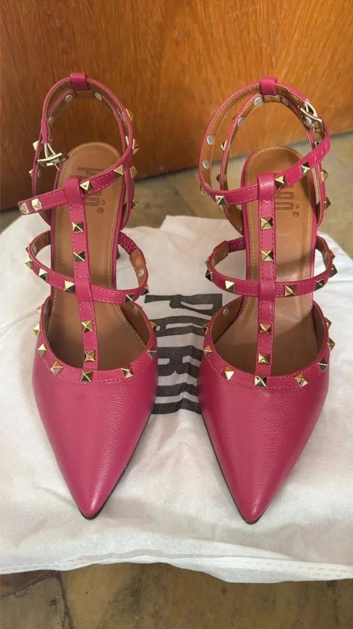 slingback parô tachas rosa 38