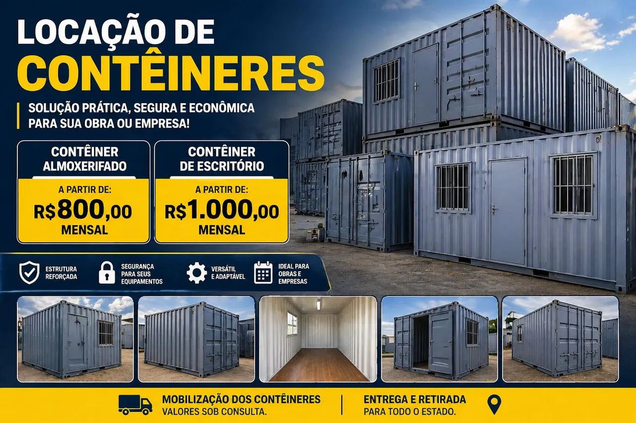Locacao de container para obra 1,000