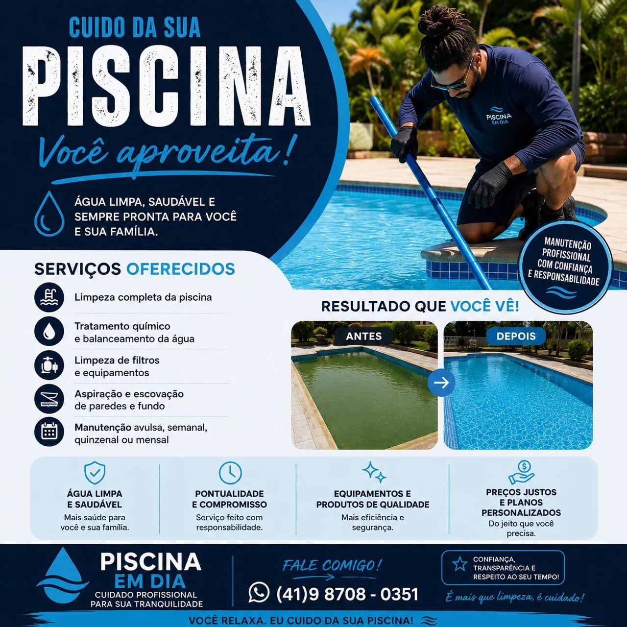 Limpeza de Piscinas Residenciais e Condomínios