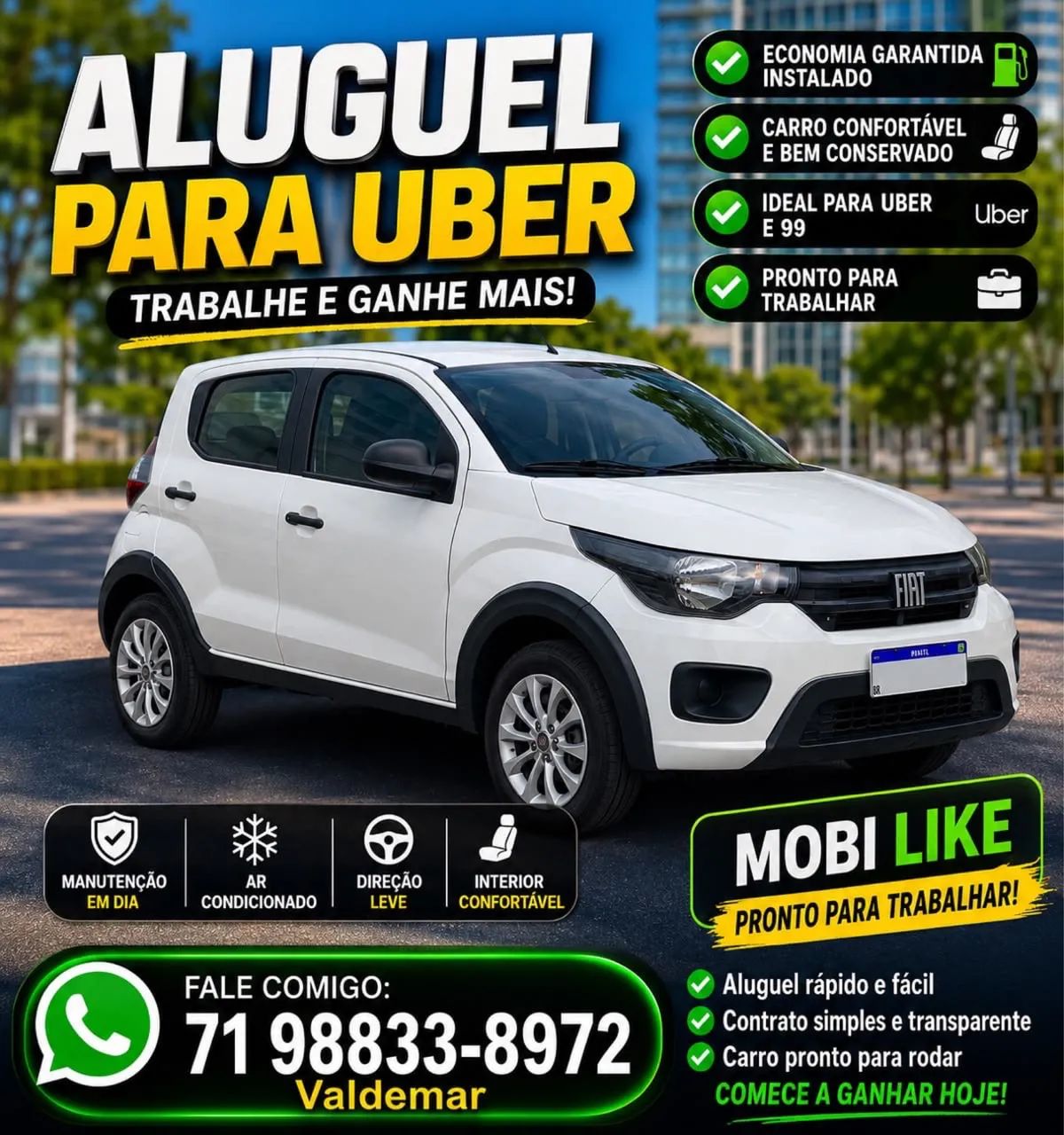 Aluguel Uber 99Pop InDrive