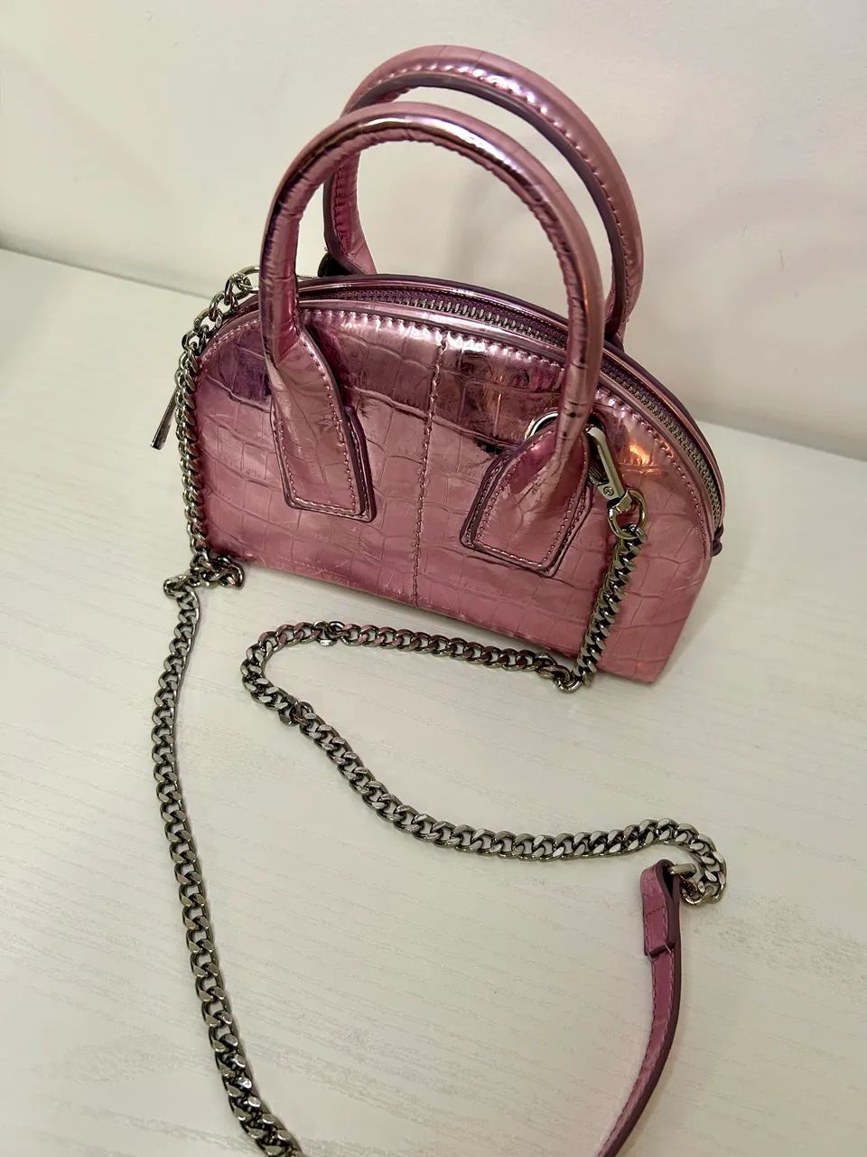 Bolsa Rosa Metálica 