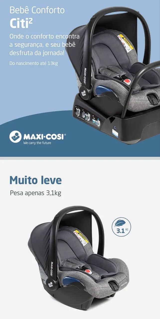 Bebê Conforto Maxi-Cosi, Citi², com Base, Essential Black - Foto 3