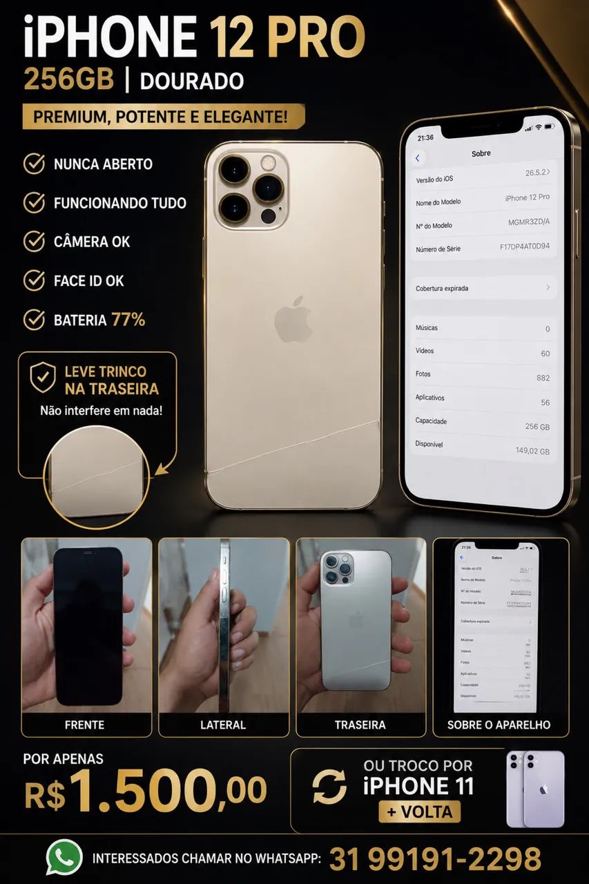 iPhone 12 Pro 256gb - Celulares e Smartphones - Camargos, Ibirité