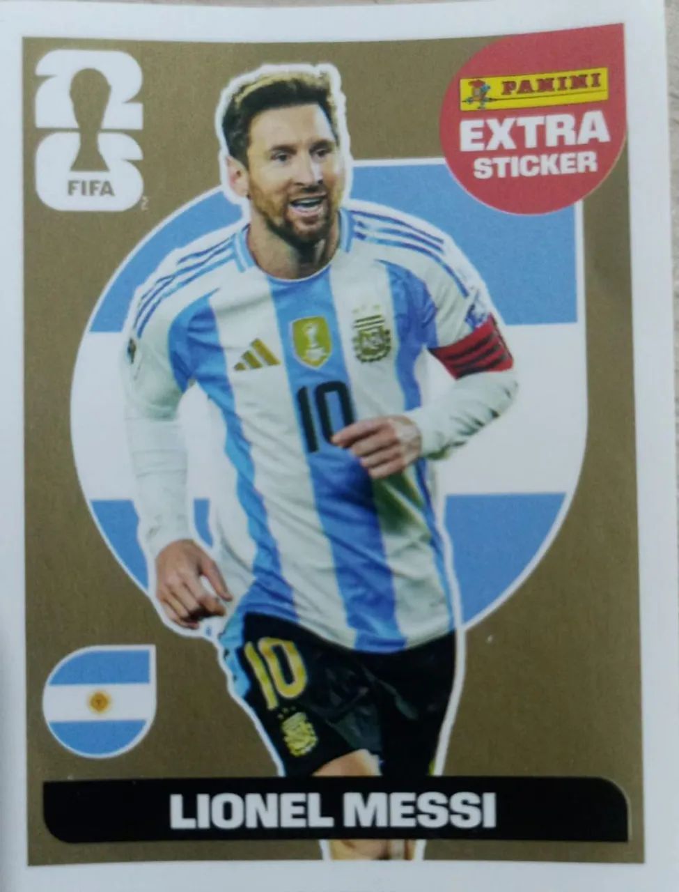 Figurinha Messi ouro da copa 2026