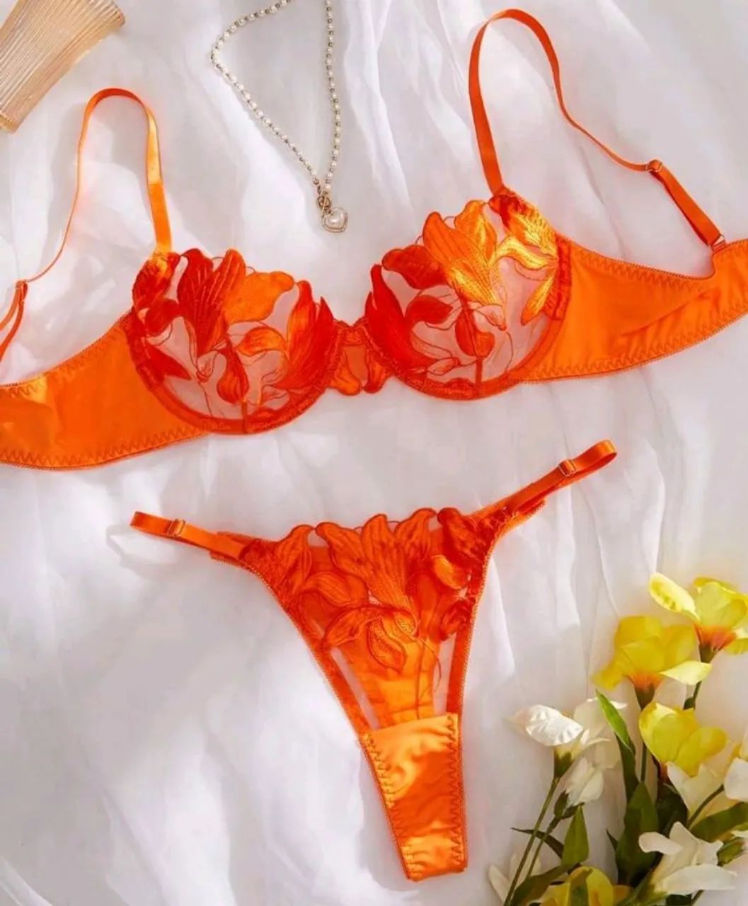 Lingerie bordada Laranja - Foto 5