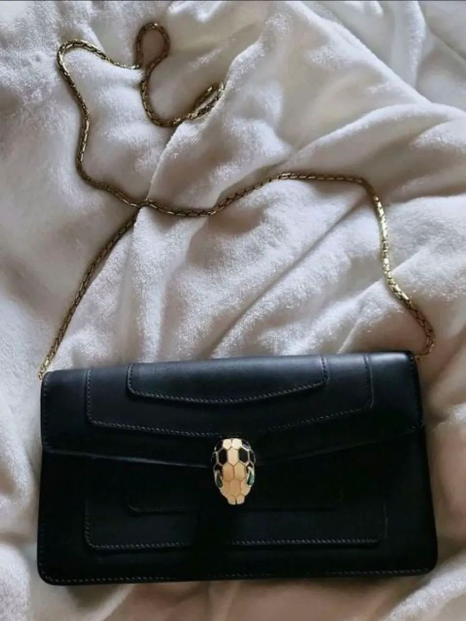 bolsa bulgari serpenti forever preta