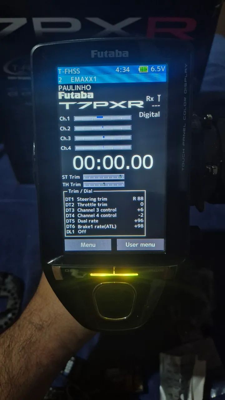 Rádio Futaba 7pxr com 5 receptores + bateria  - Foto 4