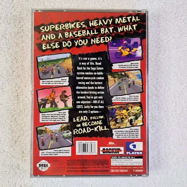 Road Rash Original Americano Sega Saturn Longbox. Ótimo estado
