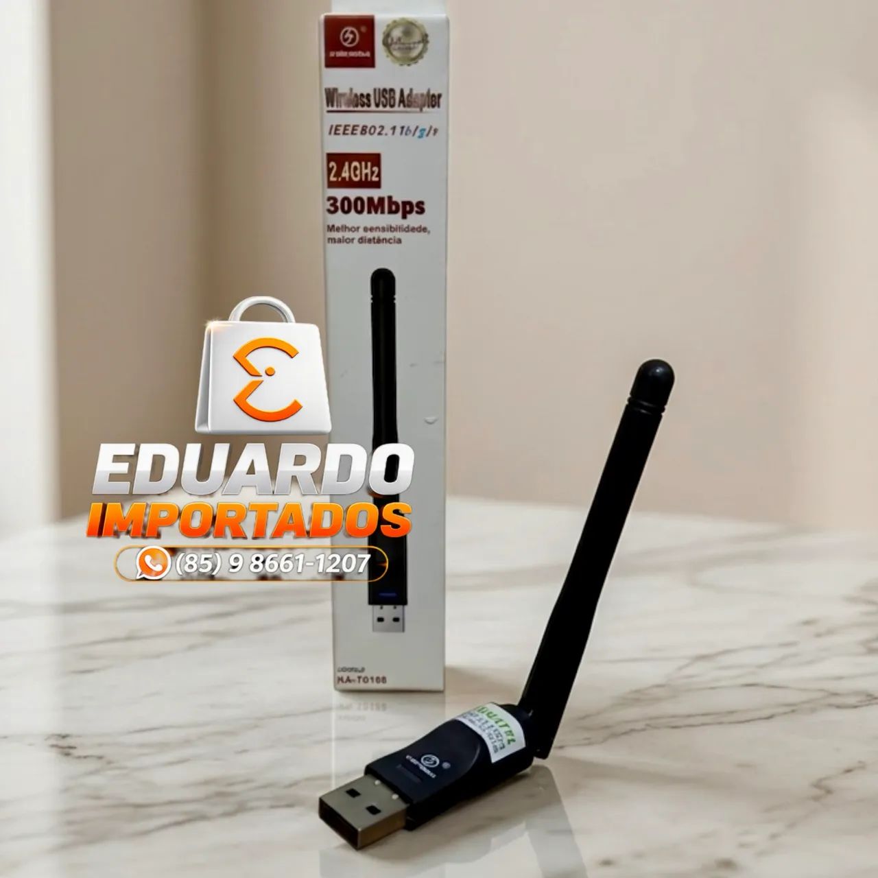 Adaptador de Rede Wi-Fi USB Internet para Computador, Notebook, PC 