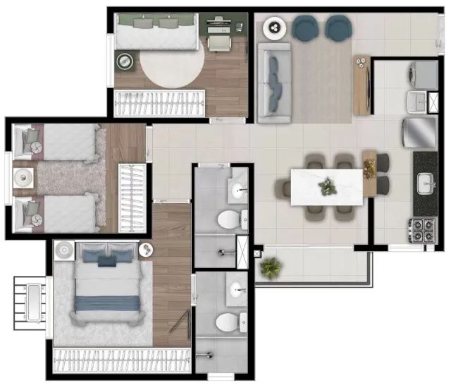 Apartamento 3Q no Setor Sudoeste - Now Praça C8