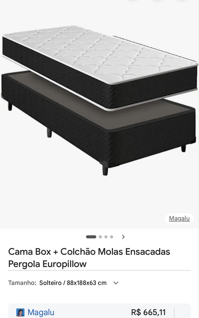 Cama de solteiro box