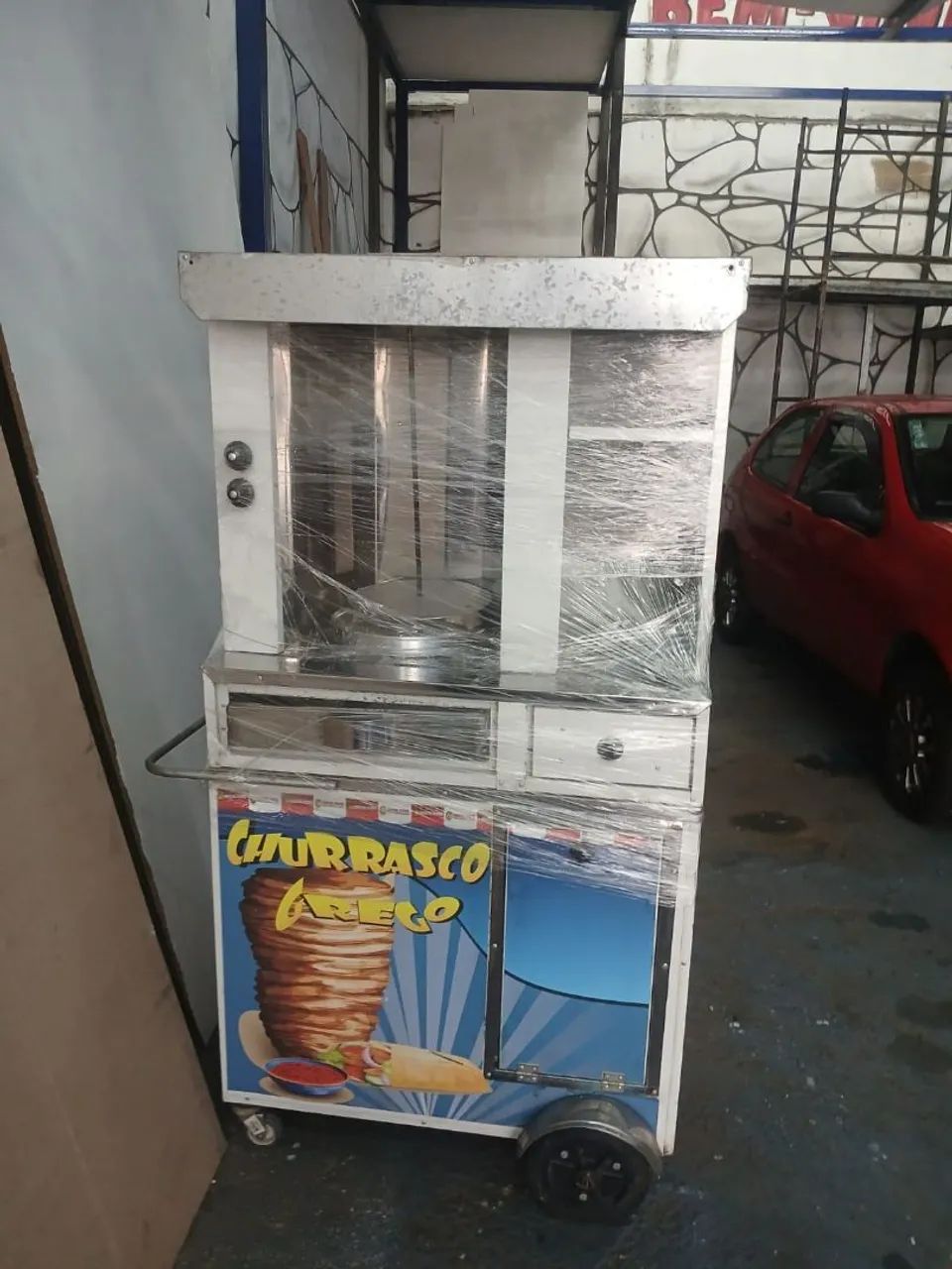 Carrinho de churrasco grego 