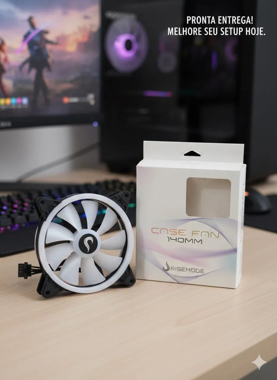 Fan Cooler Risemode 140mm - Silenciosa e com LED