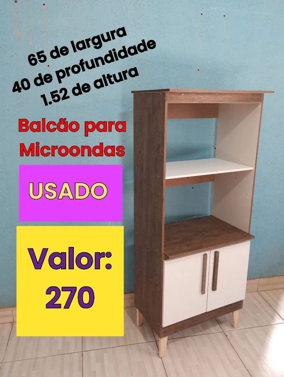 Balcão para microondas USADO 