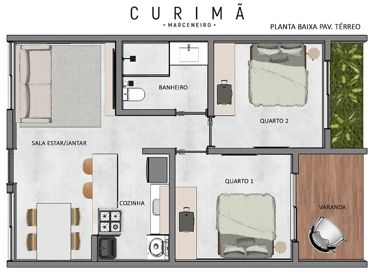 Casa em Condomínio 2 Quartos no Condomínio Curimã - Centro - Foto 3
