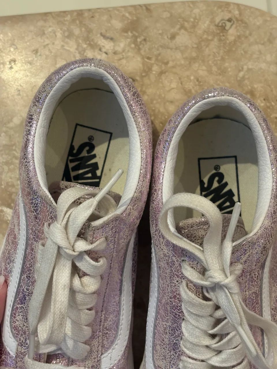 Vans Old Skool em couro metalizado rosa- aceito propostas - Foto 4