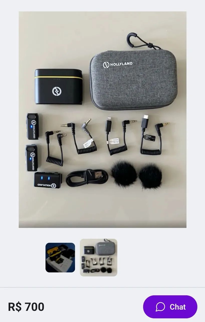 Hollyland Lark M1 Microfone sem fio para iPhone Android 