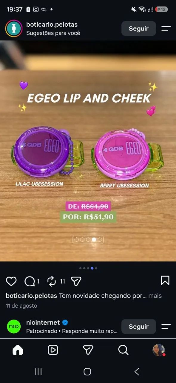 EGEO  LIP AND  CHEEK