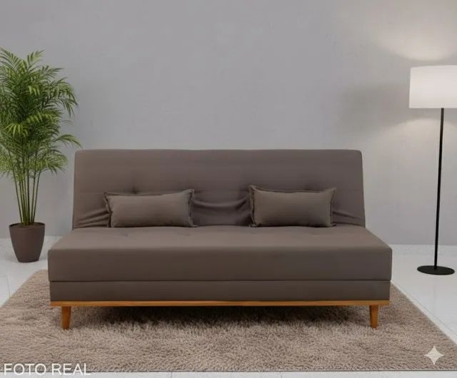 Oferta especial Sofá cama elegante marrom veludo 