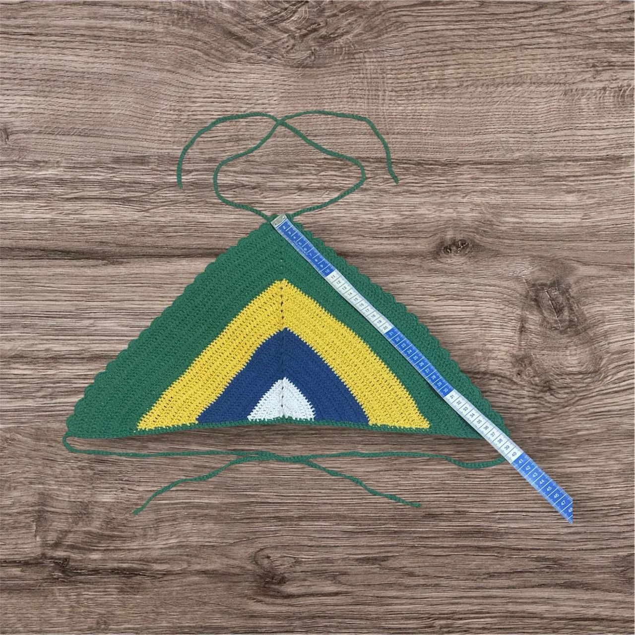 Bandana, top em crochê estilo copa do Brasil  - Foto 4