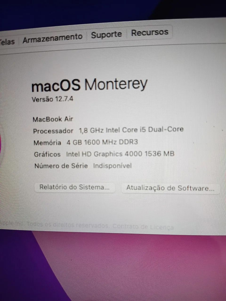 Macbook Air A1466 Processador i5 - Foto 5