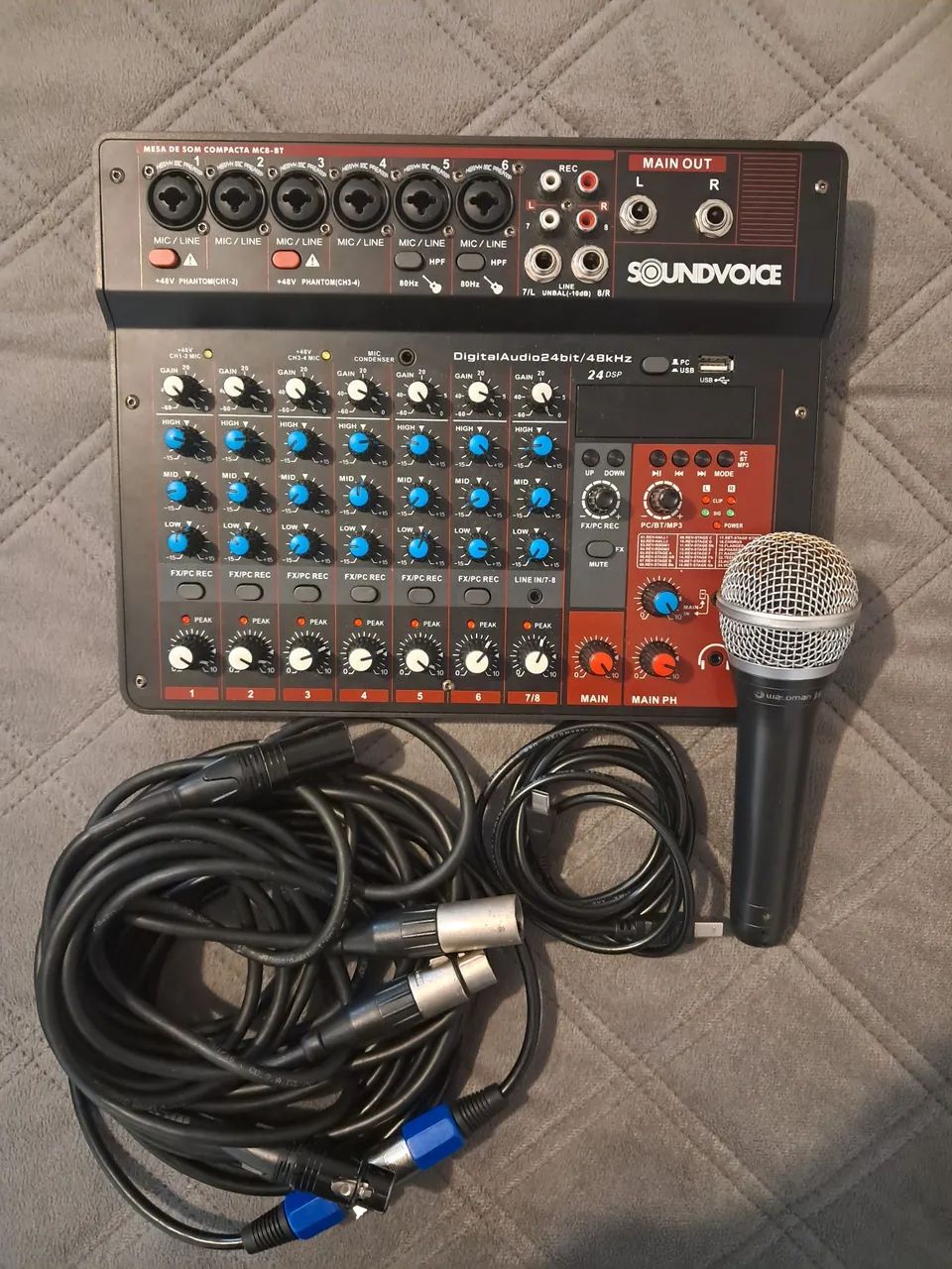 Mesa de Som Interface de Áudio 