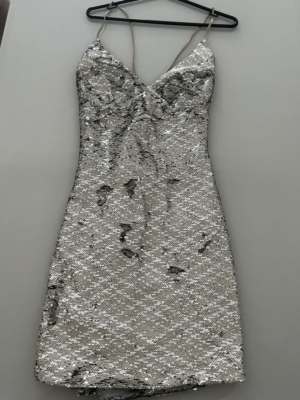 Vestido paete prata 