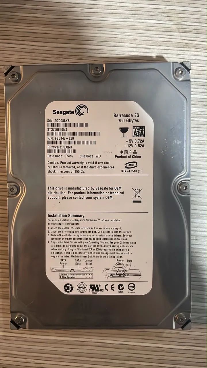 HD 750gb Seagate 