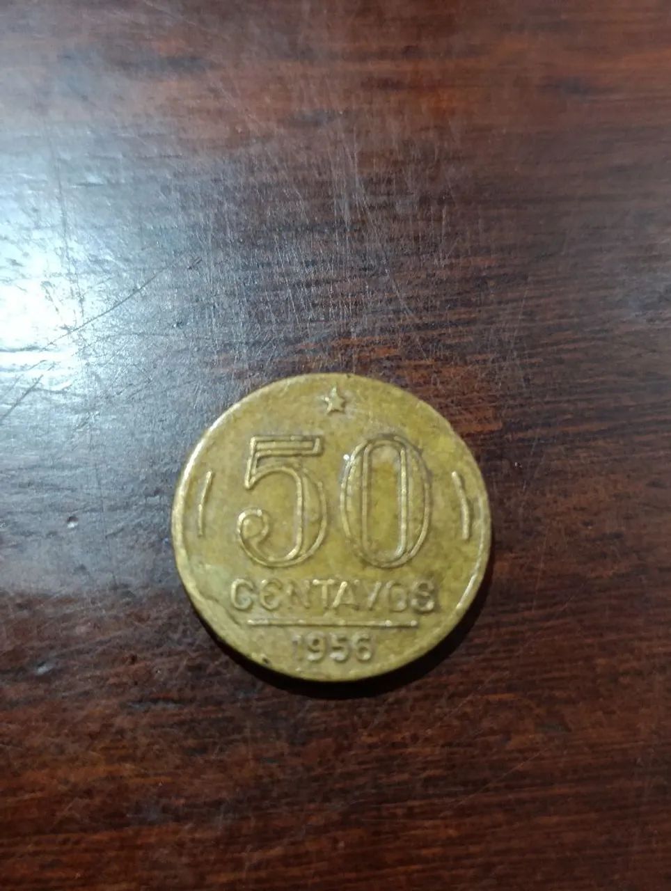 Moeda 50 centavos 1956 Presidente Dutra 