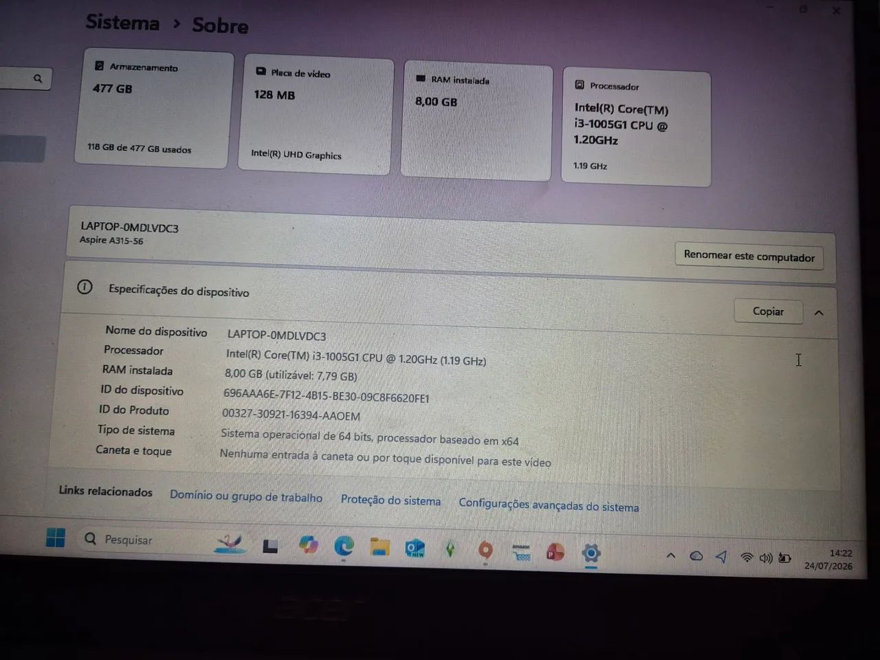 Notebook Acer Aspire A315-56 - Foto 3