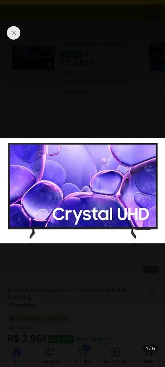 Tv Samsung Smart 55 polegadas NOVA