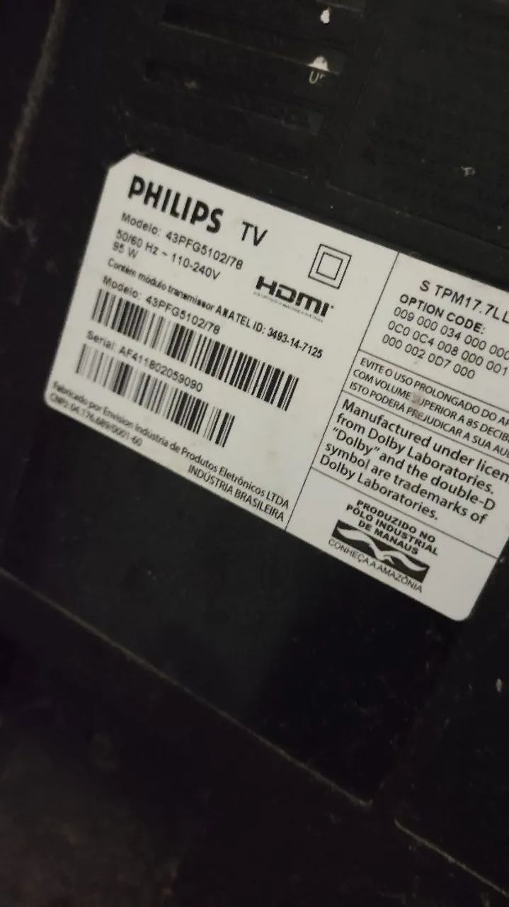 TV PHILIPS SMART 43 POLEGADAS (LEIA A DESCRIÇÃO)