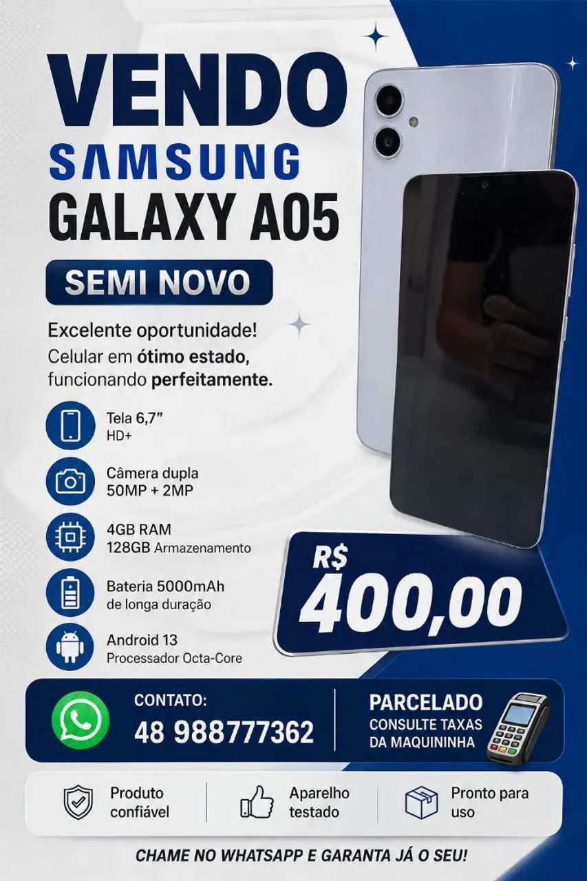 Vendo Samsung Galáxia A05