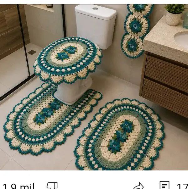 Conjunto de banheiro em crochê  - Foto 5