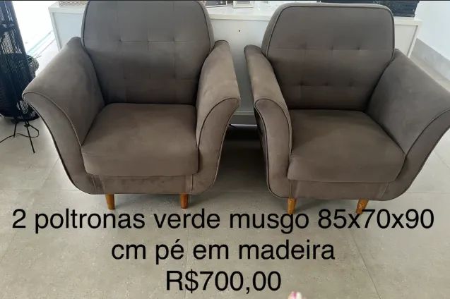 2 Poltronas verdes musgo 