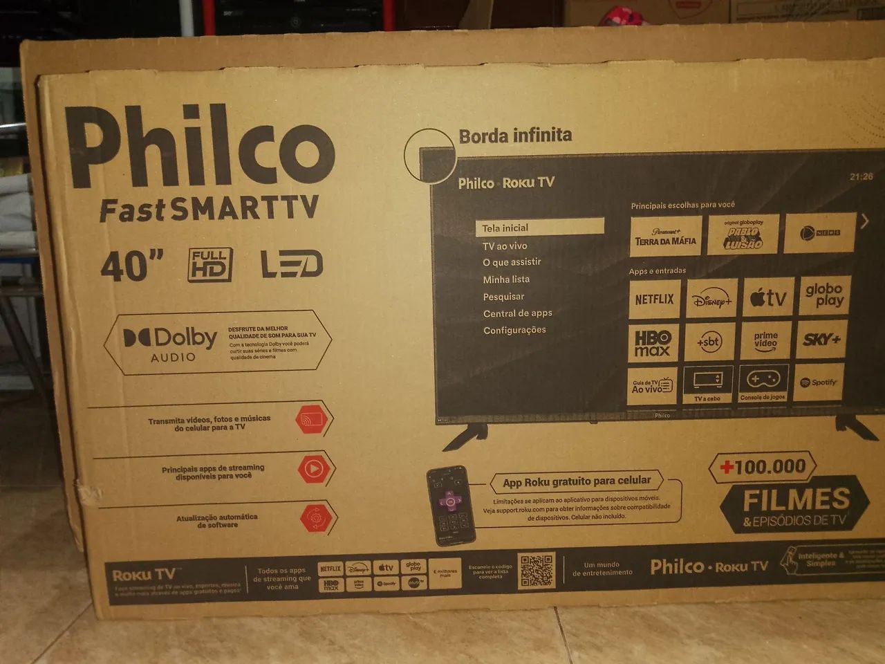 TV PHILCO 40" SMART - NOVA, NA CAIXA - Foto 2