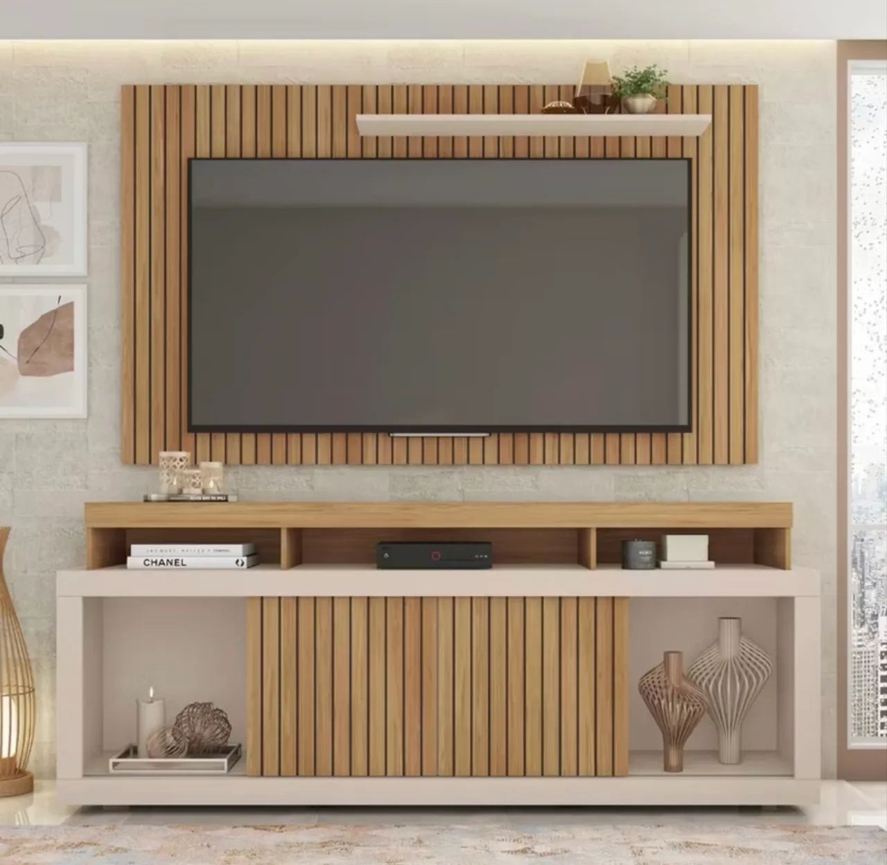 Painel com rack para TV