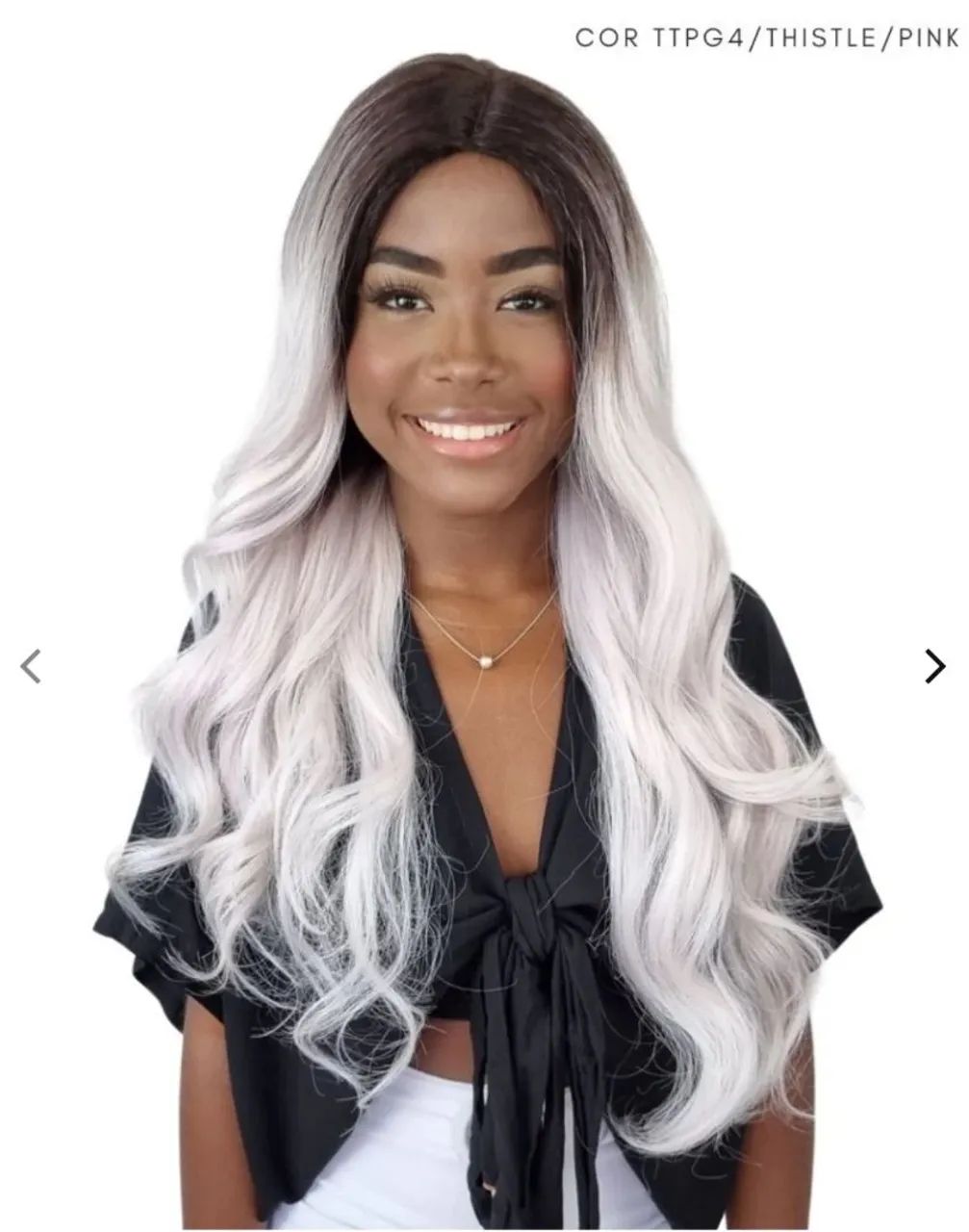 Peruca lace front Bruna ondulada
