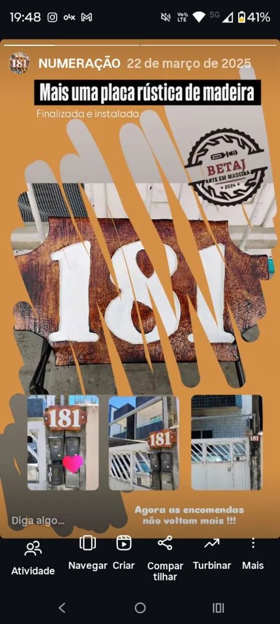 Numeração de Madeira Rústica Personalizada 