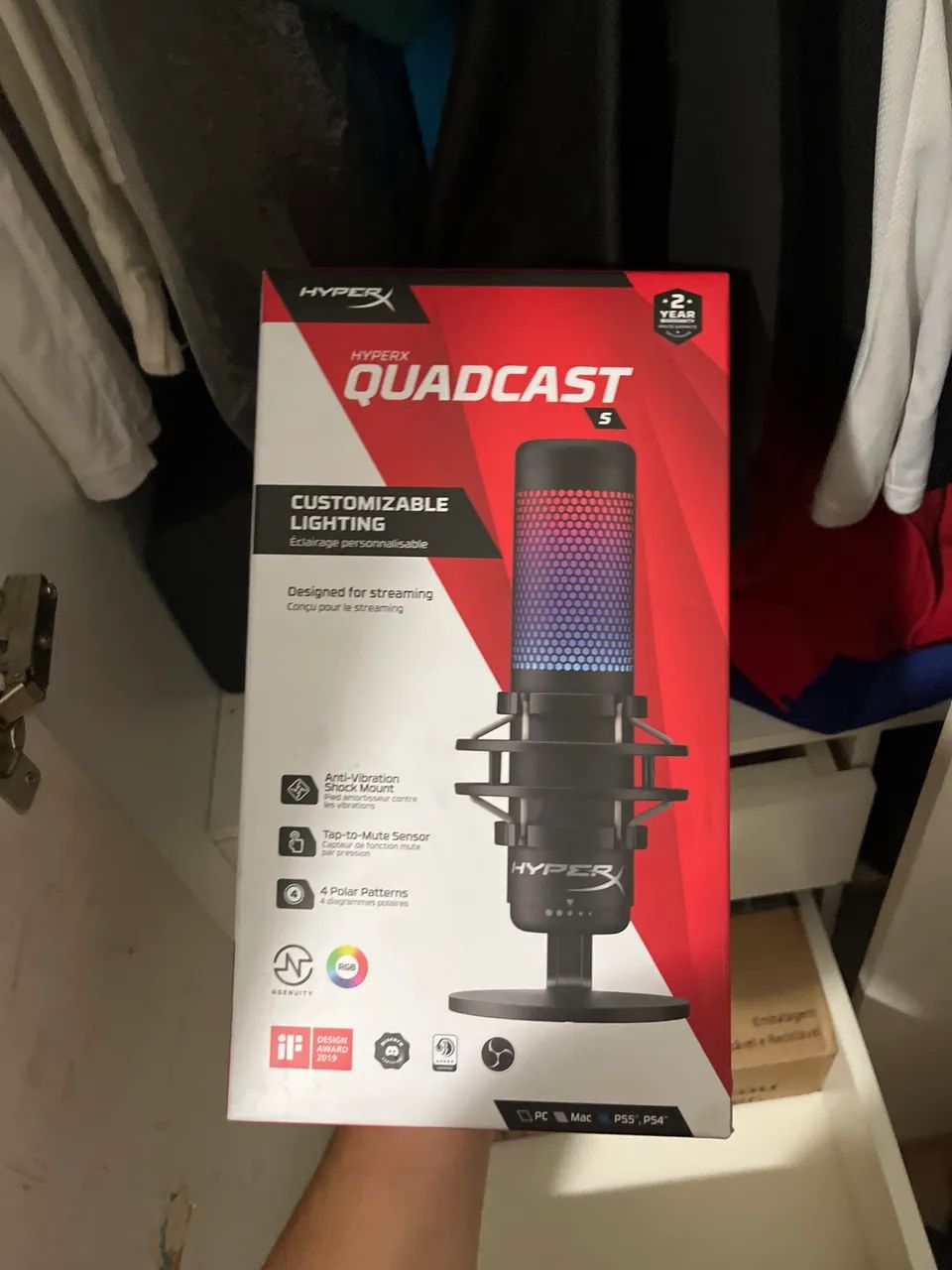 Microfone Hyperx QuadCast S RGB 2 meses de uso - Foto 5