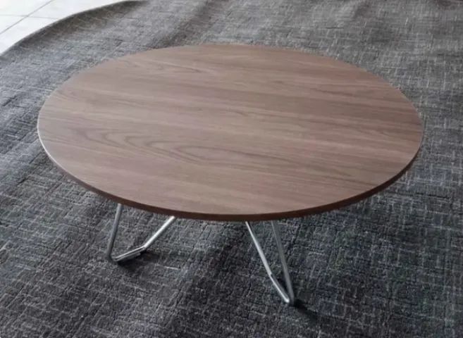Mesa de Centro Oval Base de Metal Tampo Teka - Foto 3