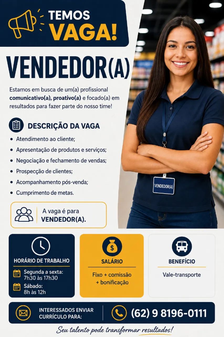 Vaga Vendedor(a) Material de Construção 