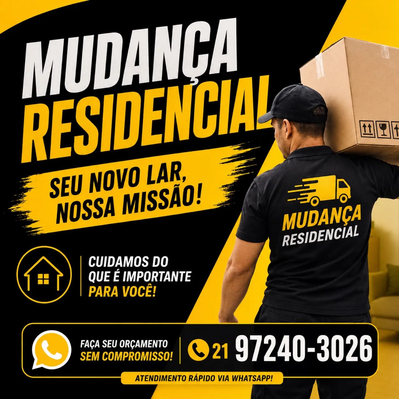 ? MUDANÇA RESIDENCIAL COM CUIDADO E SEGURANÇA!