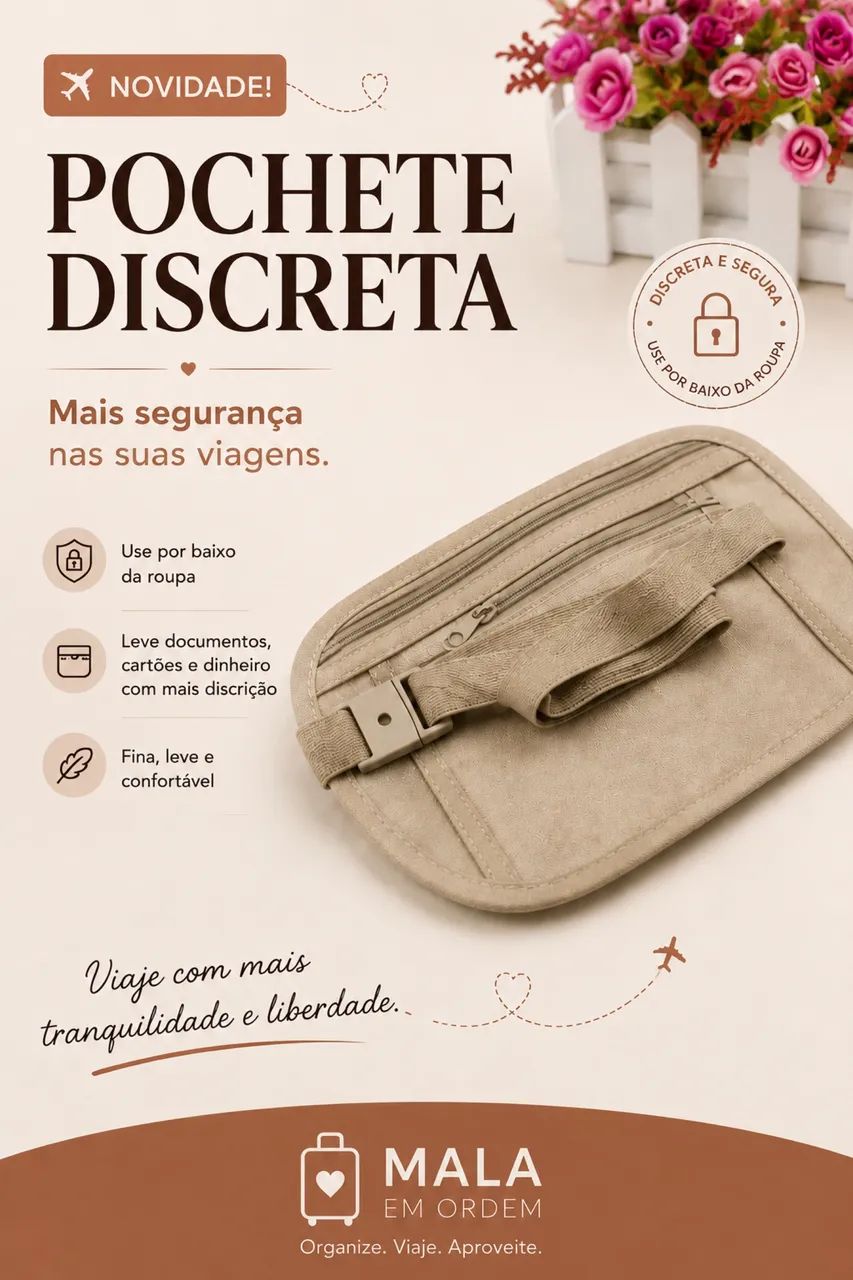 Pochete Discreta para Viagens e Atividades