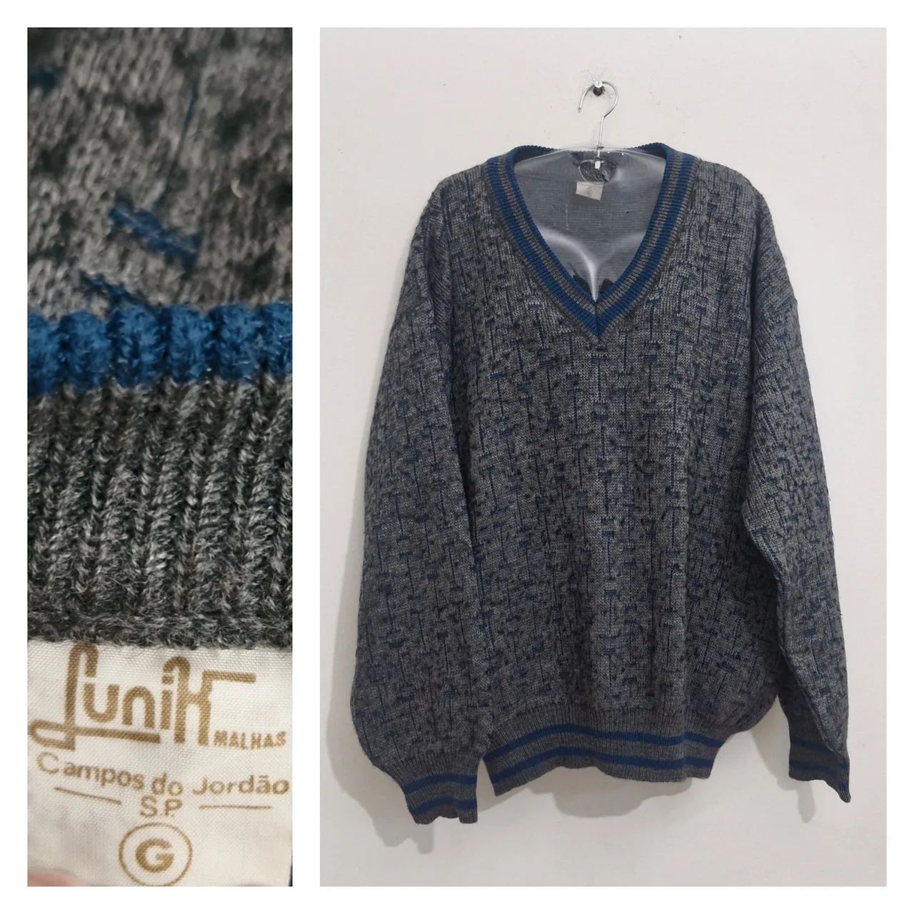 Suéter de Tricô Vintage Junik Malhas  - Foto 2