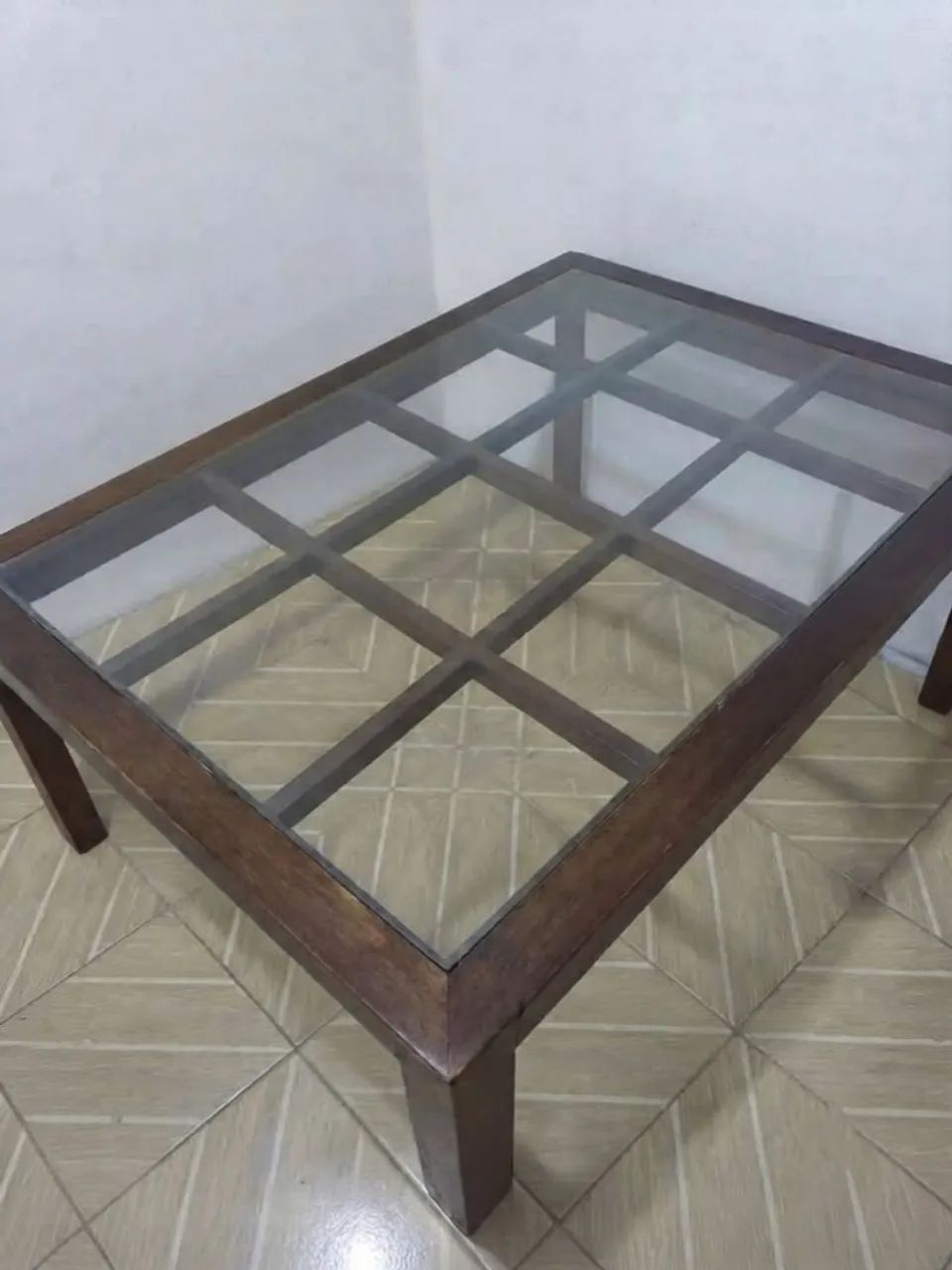 Mesa retangular tampo de vidro - VENDIDO!