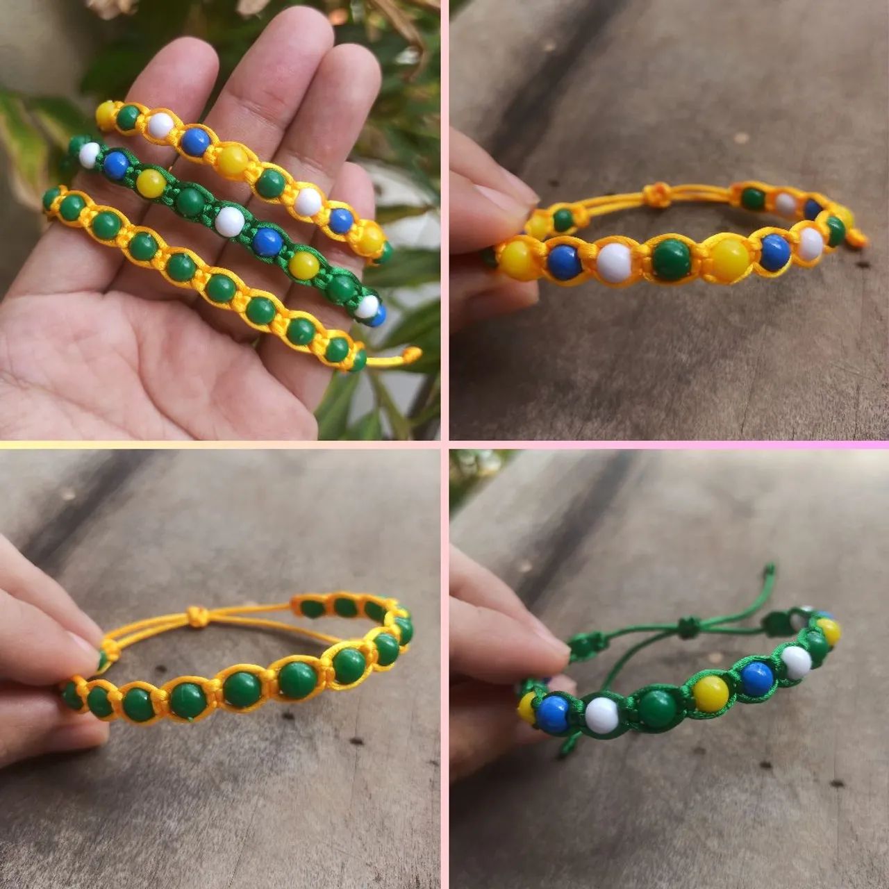 Pulseira shambala cores do Brasil 