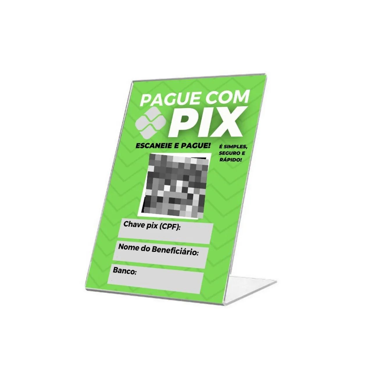 Placa Pix personalizada com QR code e display de Acrílico - Foto 3
