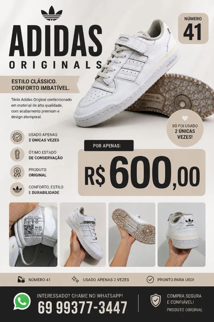 Tênis Adidas usado 2x